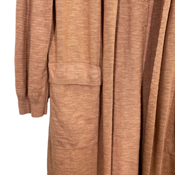 Free People Beach Long Slub Knit Cardigan Sweater XS New Brown Tan Boho Casual - Picture 3 of 6